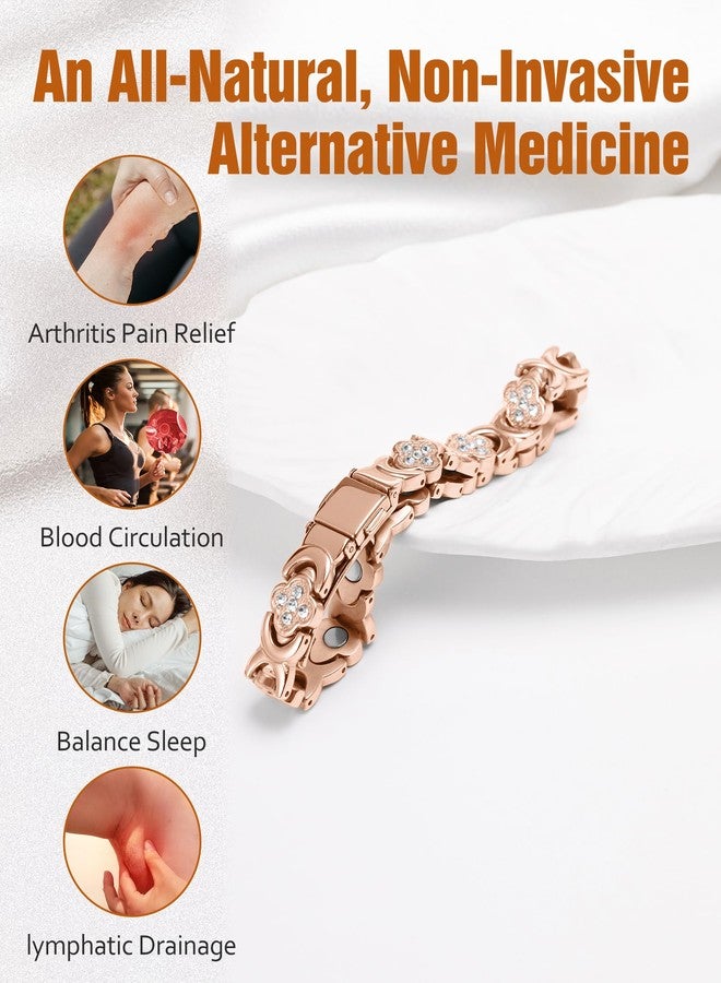 أساور وخواتم جيكانوري النحاسية للنساء، سوار مغناطيسي من النحاس الخالص مزود بمغناطيس بقوة 3500 غاوس، هدية مثالية - Image 3